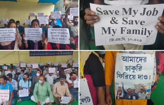 18 months of Jobless Situation Raised Death Toll among 10323 Teachers to 106 : JMC reminds BJP Govt over Pre-Poll Promises, Staged Demonstration seeking their Jobs Back ! 18 months of Jobless Situation Raised Death Toll among 10323 Teachers to 106 : JMC reminds BJP Govt over Pre-Poll Promises, Staged Demonstration seeking their Jobs Back !